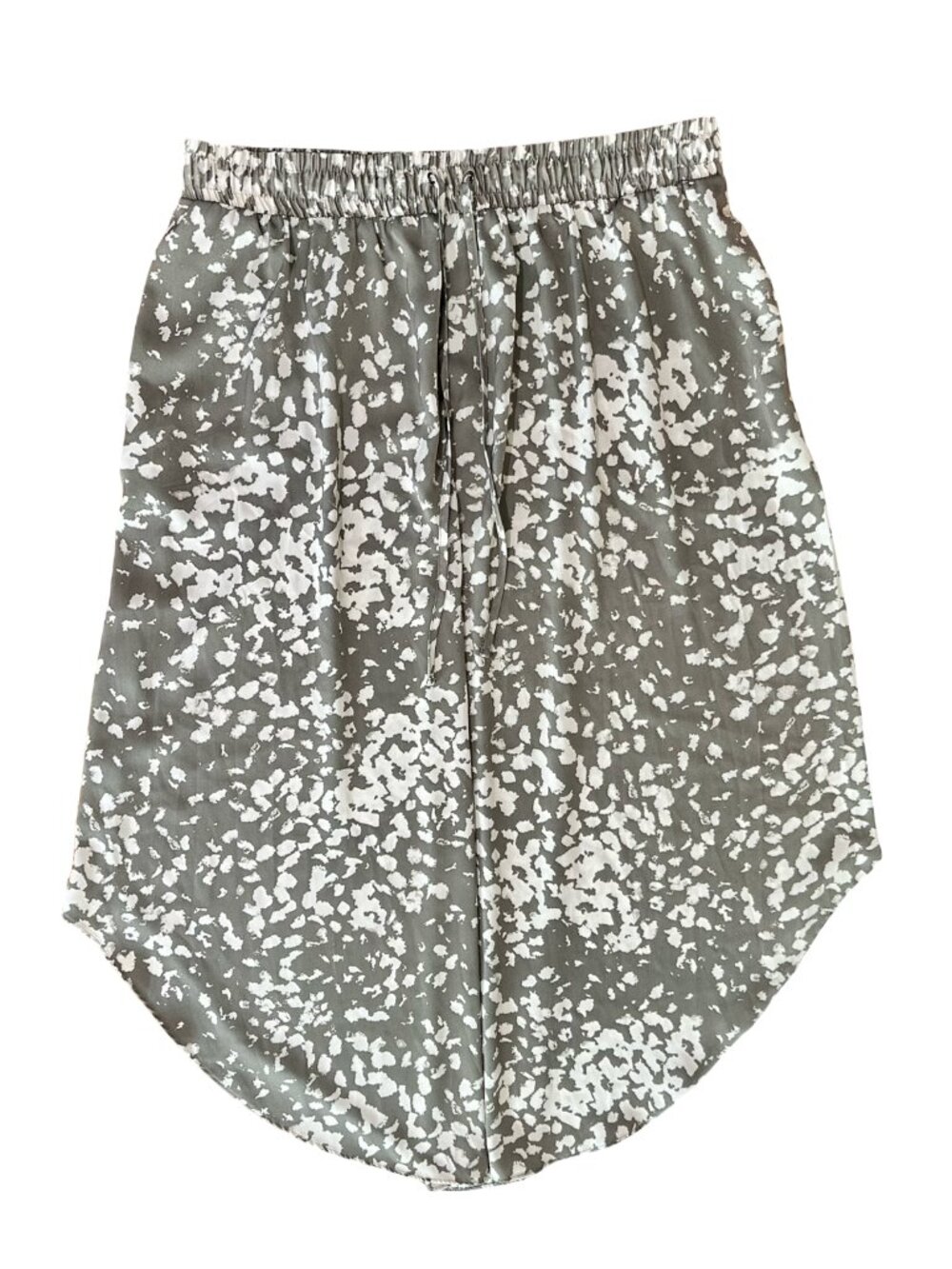 Simply Vera Wang Skirt Womens XL Gray White Abstract Print High Low Hem Pull On